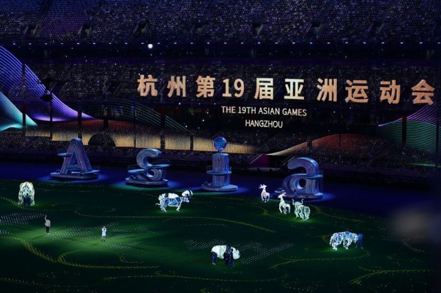 杭州亚运会闭幕式：数控草坪打造美丽花园