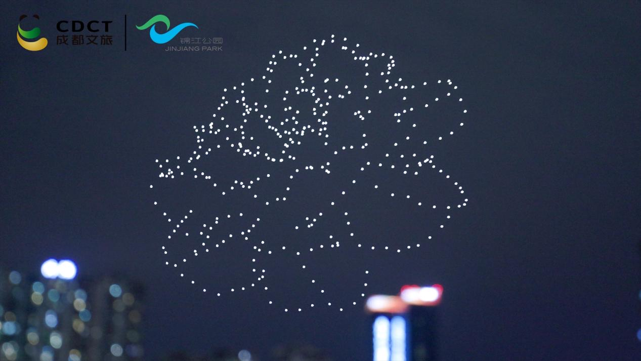 成都送你一朵“芙蓉花”！锦江公园上新“夜秀”场景